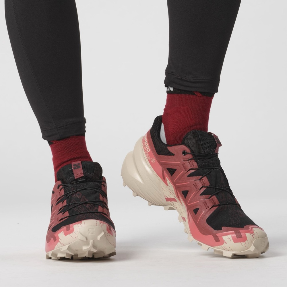 Salomon Black and Pink Athletic Shoes for Trail Running